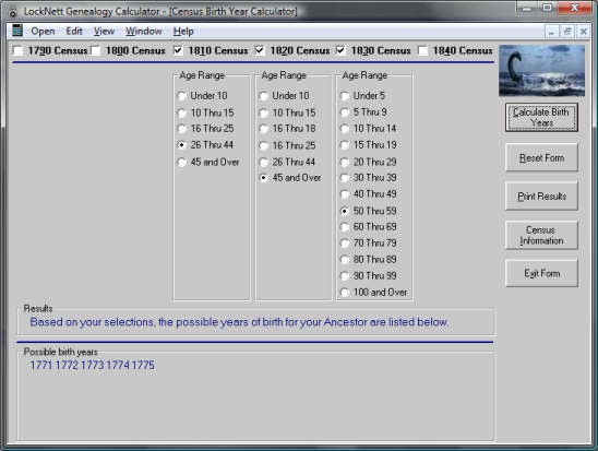 Locknett Genealogy Calculator